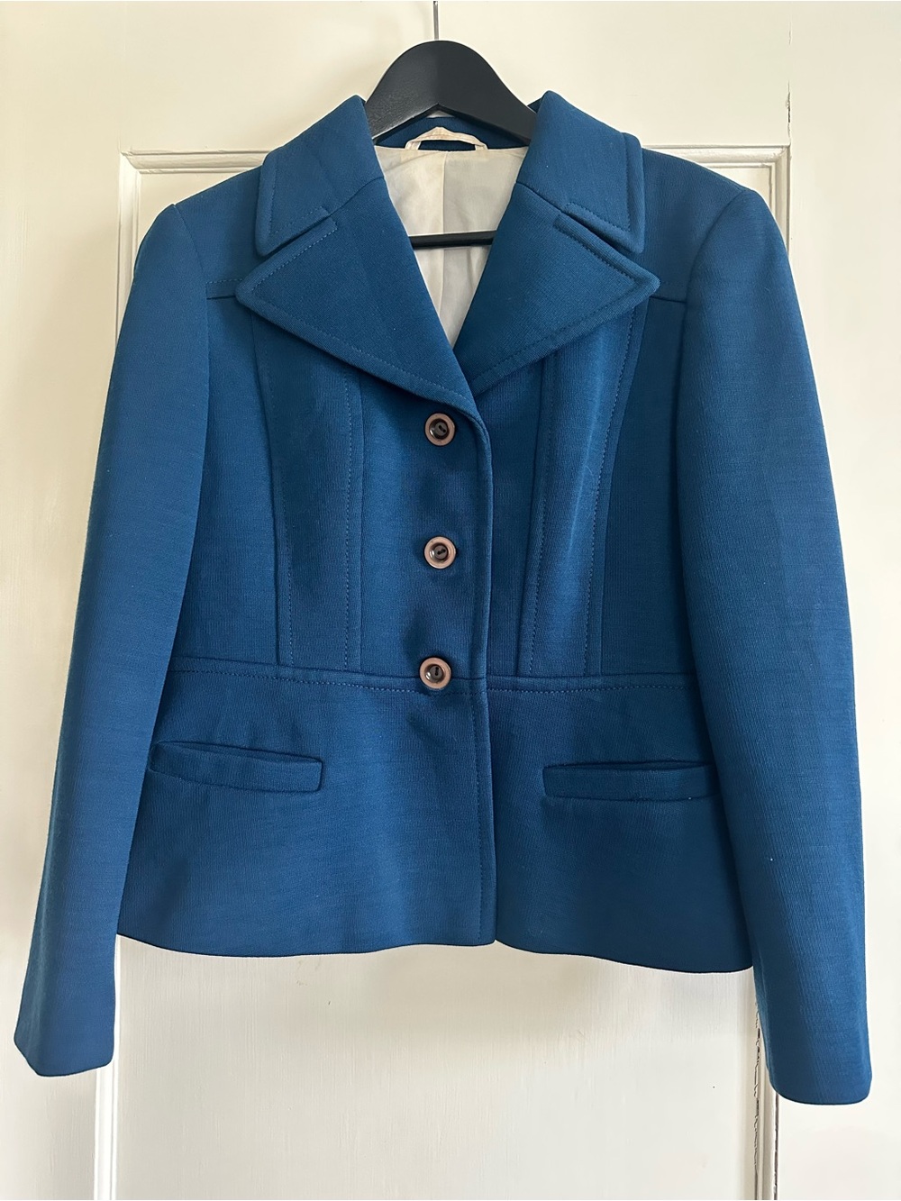 Blue Women's Tailored Button-Front Jacket